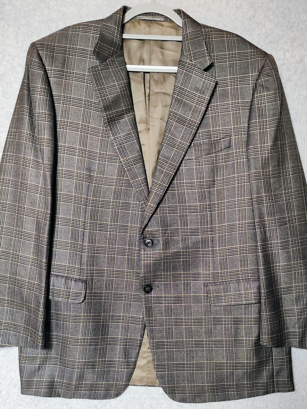 Corneliani Italy Silk Wool Cashmere plaid sport coat Blazer Mens 46R 56